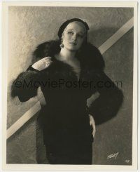 8r420 GRETA NISSEN deluxe 8.25x10 still '30s great standing portrait in furry dress by Powolny!