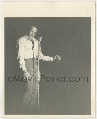 8r430 HARRY BELAFONTE deluxe 8x10 still '50s performing on stage & emoting into the microphone!