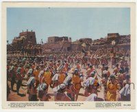 8r019 LAND OF THE PHARAOHS color 8x10 still #2 '55 far shot of zillions of slaves toiling away!