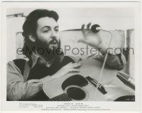 8r567 LET IT BE 8x10 still '70 Beatles, close up of Paul McCartney interviewed with his guitar!