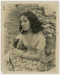 8r593 LUPE VELEZ 8x10 still '30s the sexy Mexican actress drinking Coke from a bottle with straws!