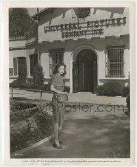 8r623 MARTA TOREN 8.25x10 still '47 standing outside the entrance to Universal Pictures!