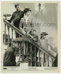 8r633 MARY POPPINS 8x9.75 still '64 Dick Van Dyke, Julie Andrews & kids on stairs, Disney classic!