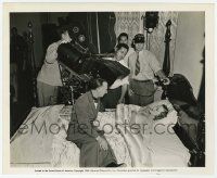 8r664 MUMMY'S TOMB candid 8.25x10 still '42 director, cameramen & crew around Elyse Knox in bed!