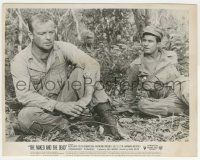 8r672 NAKED & THE DEAD 8x10.25 still '58 Cliff Robertston staring at Aldo Ray in jungle!