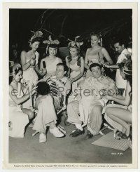 8r711 PARDON MY SARONG candid 8x10 still '42 Abbott & Costello getting made up by sexy girls!
