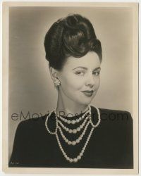 8r715 PAULA DREW 8x10.25 still '40s head & shoulders portrait wearing pearl earrings & necklace!
