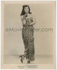 8r717 PAULETTE GODDARD 8x10 still '47 standing portrait looking quizzical from On Our Merry Way!