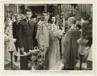 8r722 PHILADELPHIA STORY 8x10 still '40 Katharine Hepburn, Cary Grant & James Stewart at wedding!