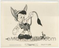 8r725 PINOCCHIO 8.25x10.25 still '40 Disney, Jiminy Cricket points at Pinocchio's donkey tail!