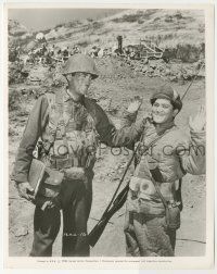 8r741 PORK CHOP HILL candid 8x10.25 still '59 Gregory Peck in uniform clowning with Korean soldier!