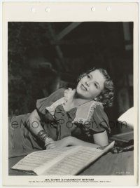 8r755 READY FOR LOVE candid 8x11 key book still '34 Ida Lupino practicing to sing a few high C's!