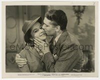 8r757 REBECCA 8x10.25 still '40 Alfred Hitchcock, c/u of Laurence Olivier kissing Joan Fontaine!