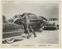 8r763 REVENGE OF THE CREATURE 8x10.25 still '55 great image of the monster overturning car!