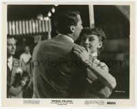 8r777 ROMAN HOLIDAY 8x10 still R60 c/u of Gregory Peck dancing with Princess Audrey Hepburn!