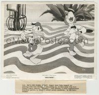 8r798 SALUDOS AMIGOS 8.25x10 still '43 Donald Duck loves co-starring with Jose Carioca, Disney!
