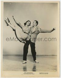 8r832 SILK STOCKINGS 8x10.25 still '57 Fred Astaire dances with Cyd Charisse, who's in mid air!