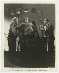 8r851 SON OF FRANKENSTEIN 8x10.25 still '39 best c/u of Boris Karloff, Basil Rathbone & Bela Lugosi