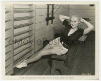 8r906 THIS WAY PLEASE candid 8x10 still '37 Betty Grable shows how she exercises to keep trim!