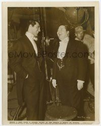 8r922 TOAST OF NEW YORK candid 8x10 still '37 Cary Grant laughing at Jack Oakie convulsed backstage!