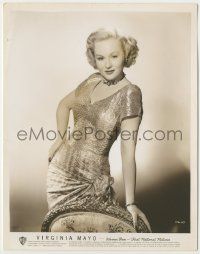 8r954 VIRGINIA MAYO 8x10.25 still '40s the sexy Warner Bros. actress standing behind a chair!