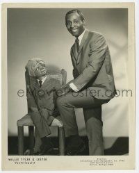 8r977 WILLIE TYLER 8x10.25 publicity still '60s the ventriloquist, super young with dummy Lester!