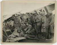 8r978 WINGS 8x10 still '27 great c/u of German officers surrounded injured downed pilot by plane!