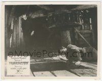8r352 FRANKENSTEIN English FOH LC 1957 great image of Boris Karloff as the monster w/ Colin Clive!