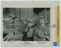 8s026 MARY POPPINS slabbed 8x10 still '64 Dick Van Dyke & Garber on carousel, Disney classic!
