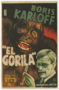 8s109 APE Spanish herald '45 great different Jose Maria art of Boris Karloff & wacky gorilla!