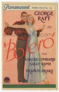 8s146 BOLERO 1pg Spanish herald '34 full-length George Raft dancing with sexy Carole Lombard!