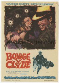 8s148 BONNIE & CLYDE Spanish herald '68 art of Warren Beatty & Faye Dunaway by Mac Gomez!