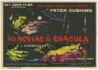 8s154 BRIDES OF DRACULA Spanish herald '61 Terence Fisher, Hammer, cool different vampire art!