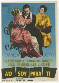 8s164 BUT NOT FOR ME Spanish herald '60 different image of Clark Gable, Carroll Baker & Palmer!