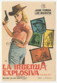 8s179 CAT BALLOU Spanish herald '65 classic sexy cowgirl Jane Fonda, different Jano art!