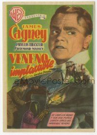 8s192 COME FILL THE CUP Spanish herald '53 different image of alcoholic James Cagney & car crash!