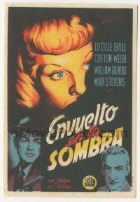 8s211 DARK CORNER Spanish herald '47 cool different film noir art of Lucille Ball, Webb & Stevens!