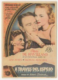 8s213 DARK MIRROR Spanish herald '47 Lew Ayres loves Olivia de Havilland but hates her twin!
