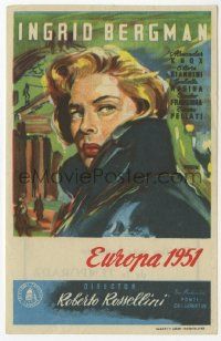 8s252 EUROPA '51 Spanish herald '53 different Frexe art of Ingrid Bergman, Roberto Rossellini!