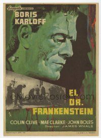 8s278 FRANKENSTEIN Spanish herald R65 great MCP close up art of Boris Karloff as the monster!