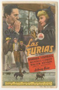 8s286 FURIES Spanish herald '53 Barbara Stanwyck, Wendell Corey, Walter Huston, Anthony Mann