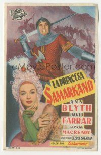 8s302 GOLDEN HORDE Spanish herald '52 different image of sexy Ann Blyth & knight David Farrar!