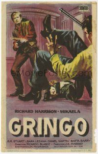 8s317 GUNFIGHT AT RED SANDS Spanish herald '64 Jano spaghetti western art of Richard Harrison!