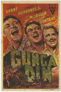 8s320 GUNGA DIN Spanish herald '48 art of Cary Grant, Douglas Fairbanks Jr. & Victor McLaglen!