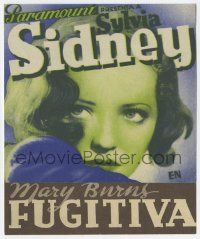 8s462 MARY BURNS FUGITIVE 4pg Spanish herald '35 different super close up of sexy bad Sylvia Sidney!