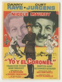 8s464 ME & THE COLONEL Spanish herald '59 Danny Kaye in a dual role, great Mac Gomez cartoon art!