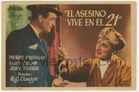 8s488 MURDERER LIVES AT NUMBER 21 Spanish herald '42 early Henri-Georges Clouzot suspense comedy!