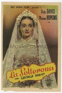 8s513 OLD MAID Spanish herald '43 different image of bride Bette Davis in wedding dress!
