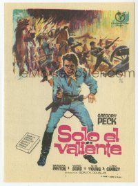 8s520 ONLY THE VALIANT Spanish herald R68 different Montalban art of Gregory Peck in battle!