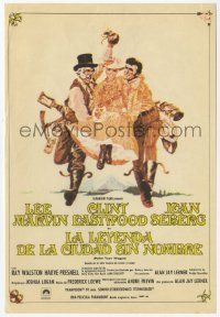 8s524 PAINT YOUR WAGON Spanish herald '70 art of Clint Eastwood, Lee Marvin & Jean Seberg!